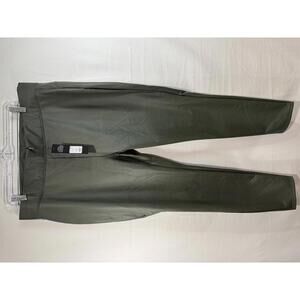 Fashion Nova Liliana Olive Green Faux Leather Leggings 2X NWT